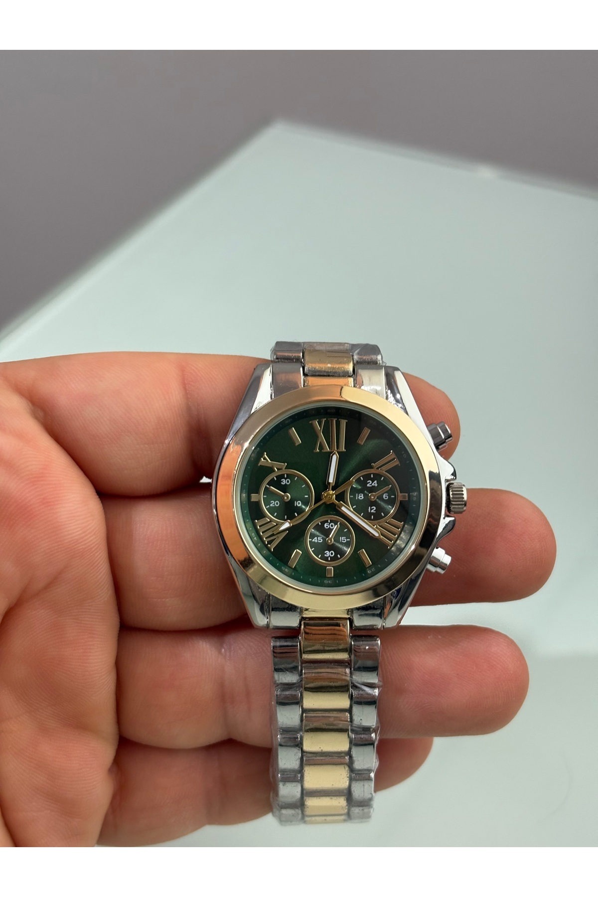 Mini Kadran Tasarımlı Metal Kadın Kol Saati