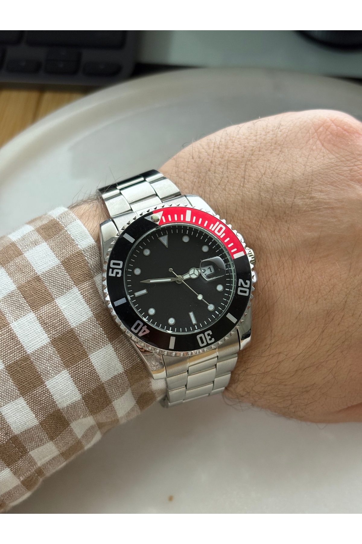 Takvimli Lüx Erkek Çelik Kordon Kol Saati