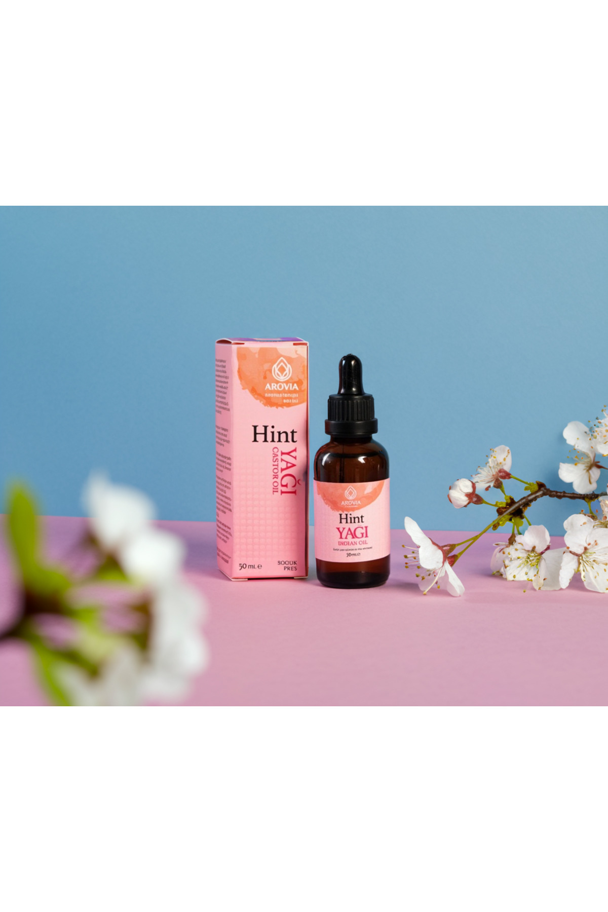 Doğal Hint Yağı Damlalıklı Cam Şişede 50ml