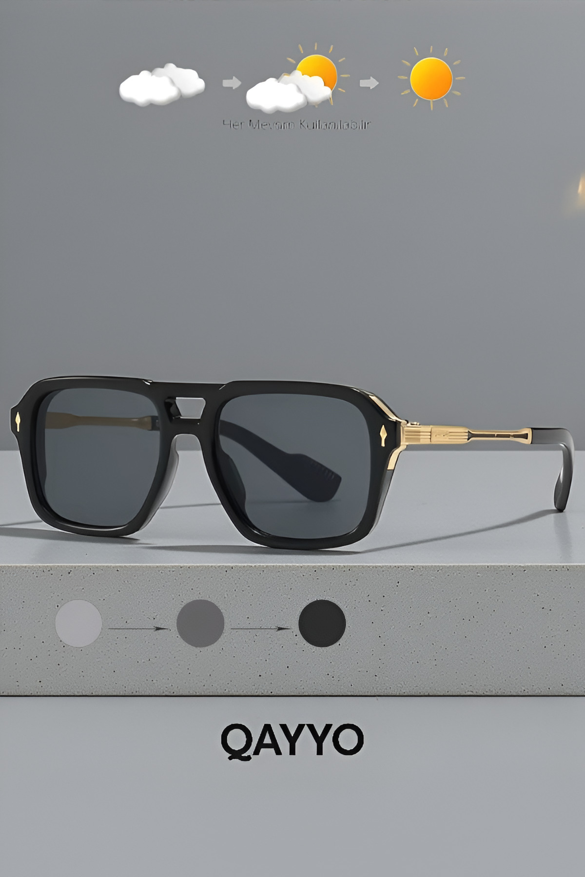 Fabric Lüx Unısex Uv400 Filtreli Gold Siyah Güneş Gözlüğü