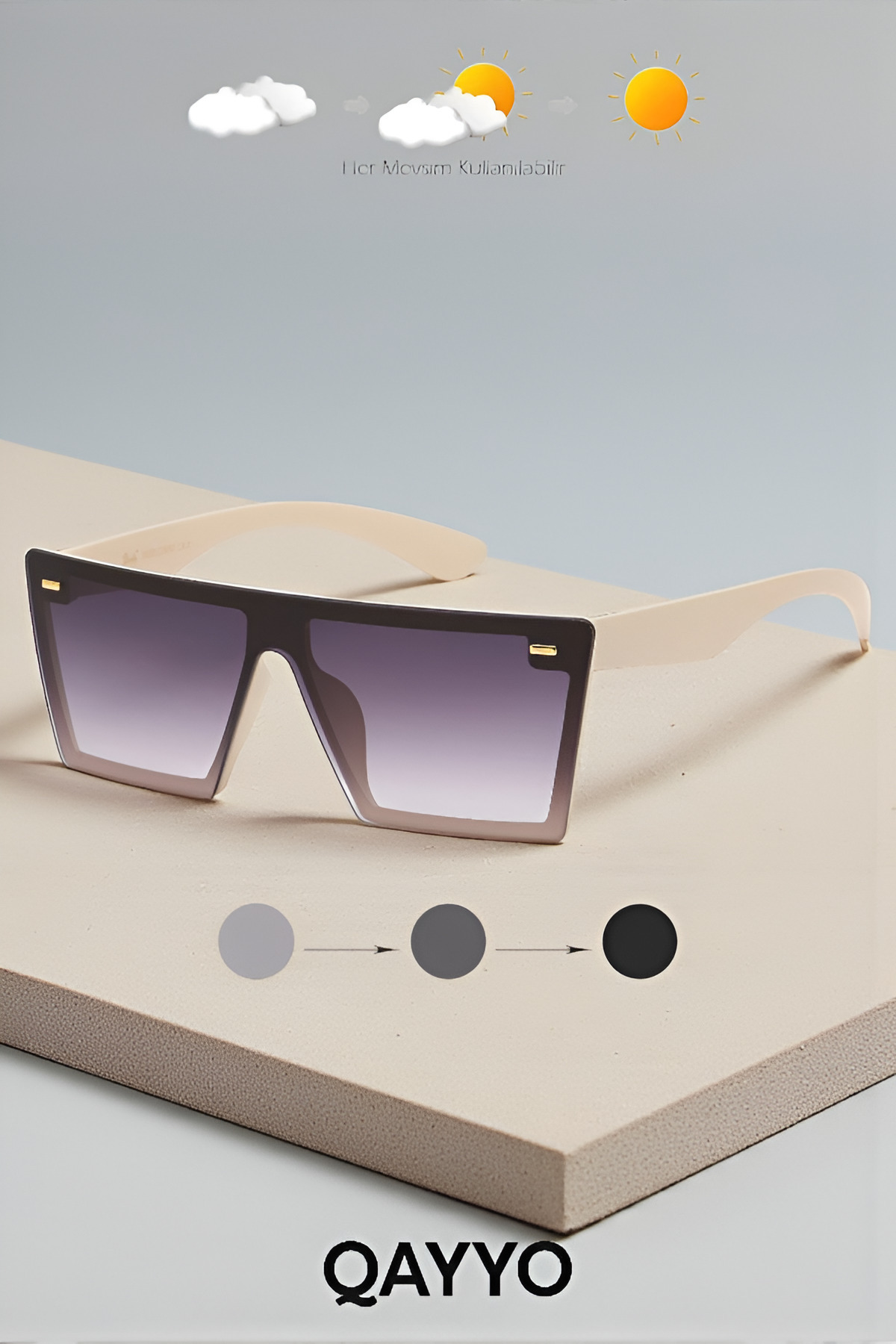 Suny Lüx Unisex Beyaz Çerceve Siyah Cam Güneş Gözlüğü