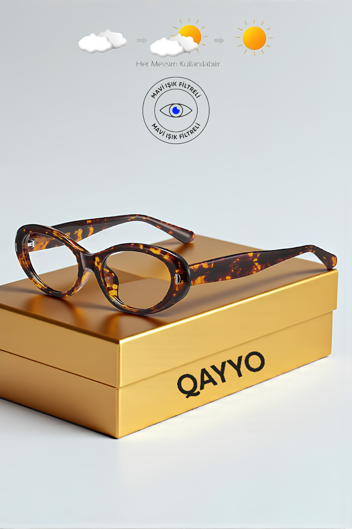 Tabbart Leopar Cat Eye Klasik Retro Popüler Mavi Işık Korumalı Blue Block Şeffaf Ekran Gözlüğü