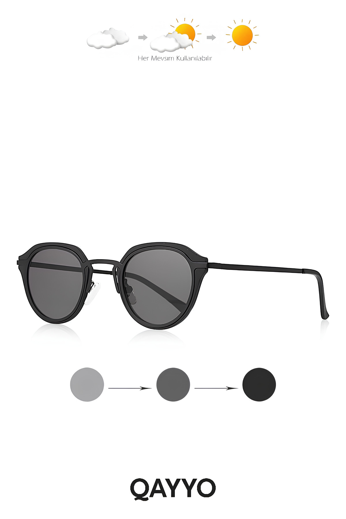 Egesta Vintage Siyah Unisex Uv400 Lüx Metal Hafif Güneş Gözlüğü