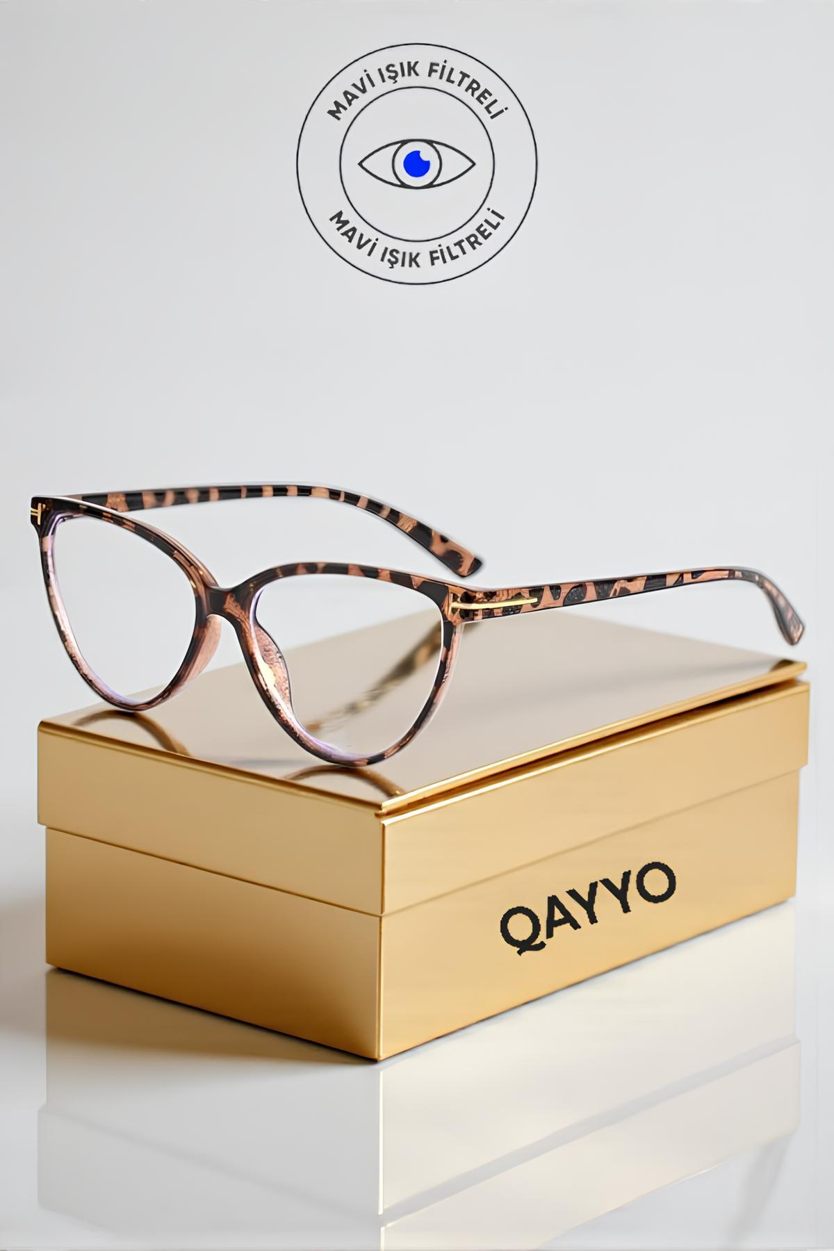 Verona Leopar Çerçeve Cat Eye Çerçeve Popüler Şeffaf Ekran Gözlüğü