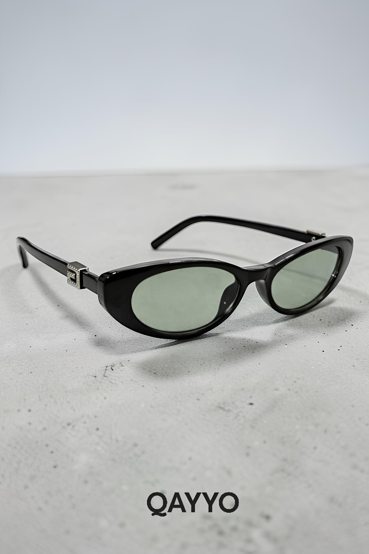 Gucc Slim Siyah Yeşil Uv400 Korumalı Ultra Hafif Kadın Güneş Gözlüğü