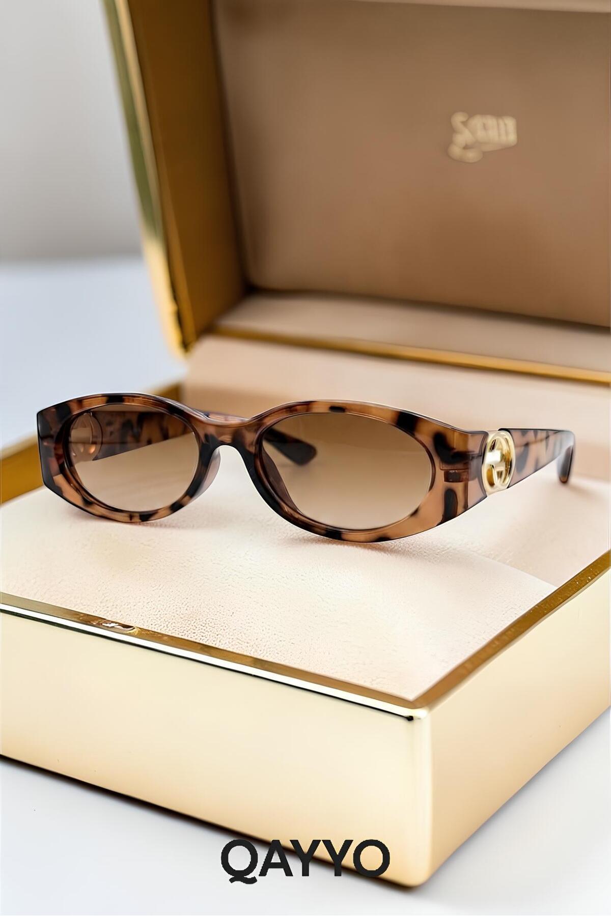 Geran Leopar Kahverengi Uv400 Korumalı Ultra Hafif Kadın Güneş Gözlüğü