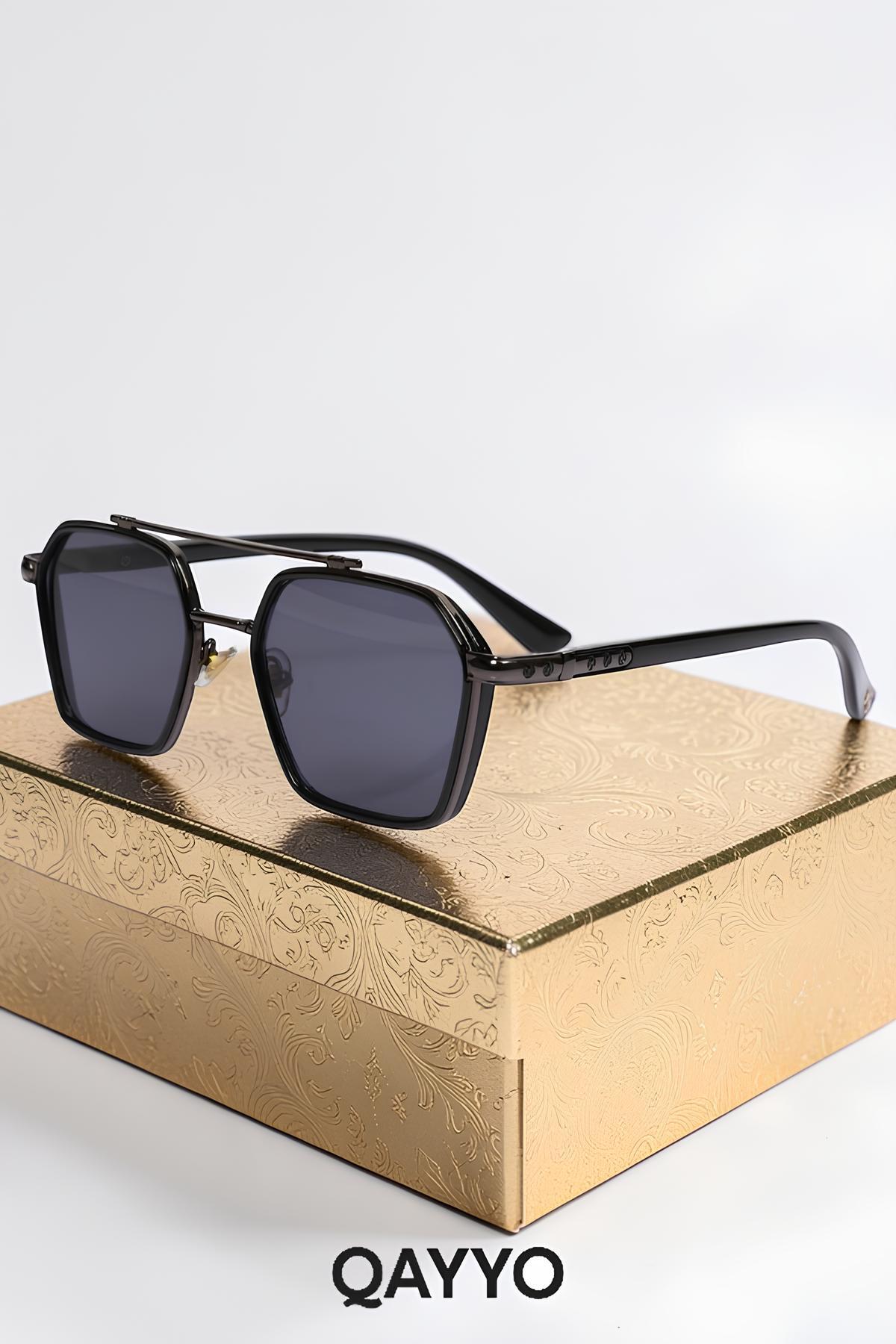 Güneş Gözlüğü Siyah Kadın & Erkek Uv400 Cam