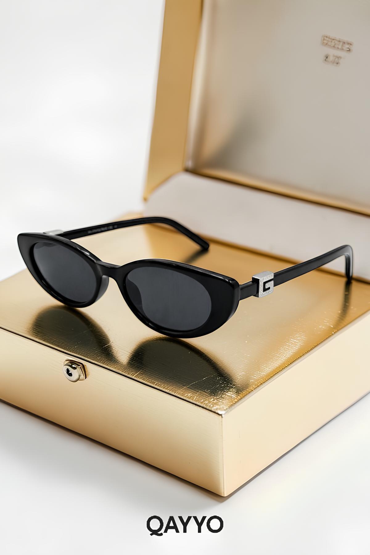 Guc Slim Siyah Uv400 Korumalı Ultra Hafif Siyah Kadın Güneş Gözlüğü