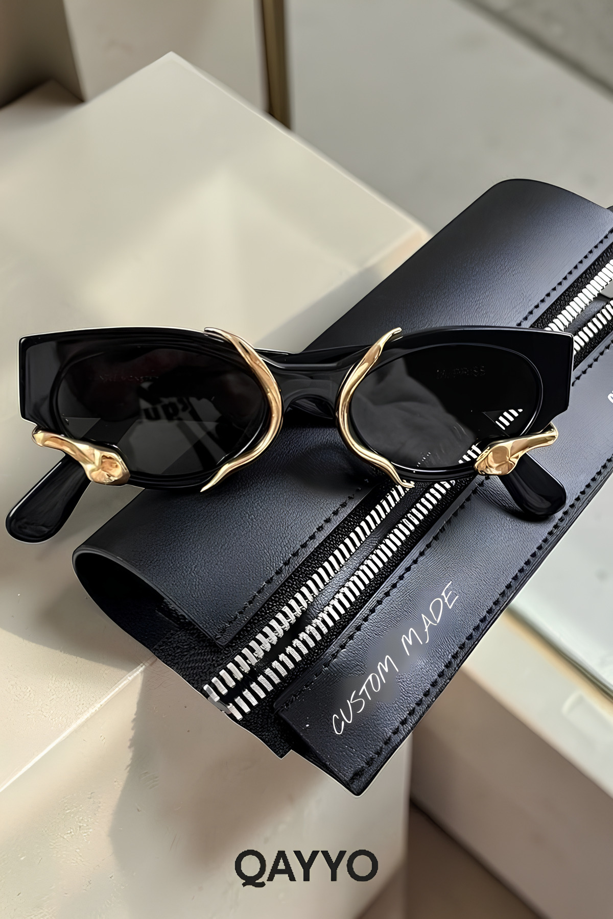 Breeze Snake Yılan Siyah Uv400 Korumalı Gold Detaylı Ultra Hafif Kadın Güneş Gözlüğü