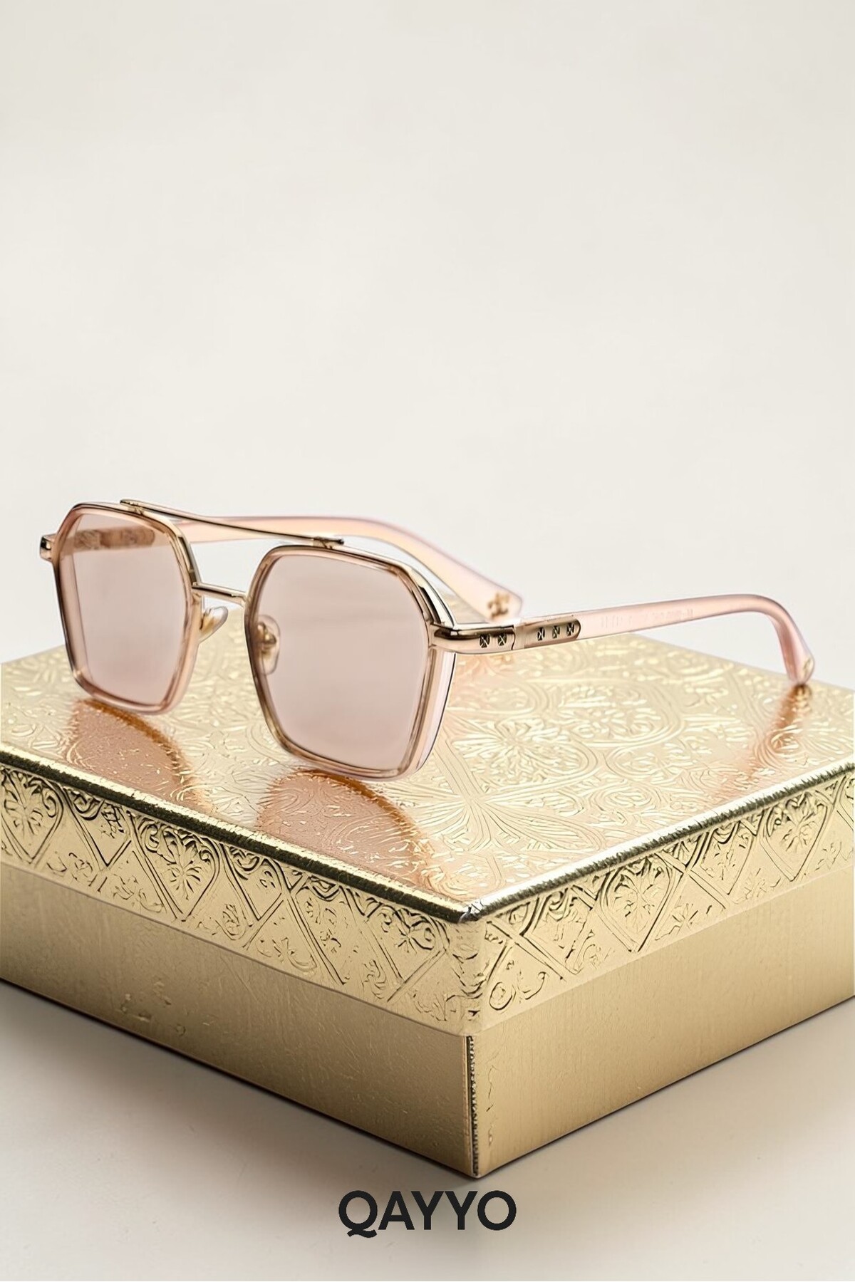 Güneş Gözlüğü Erkek Uv400 Cam Ce Belgeli Gold Rose Kahverengi